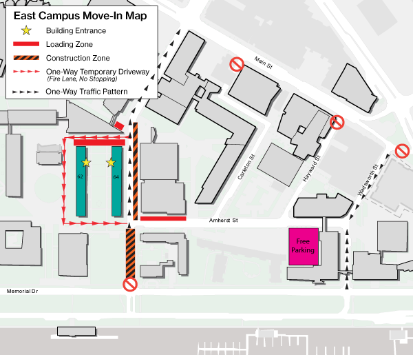 East Campus move-in Map